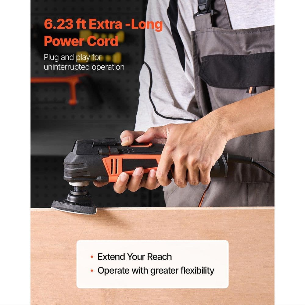 SKYSHALO Multitool Oscillating Tool, Corded with 6 Speeds 15000-22000 OPM, 120V New 10 in. Corded Oscillating Tool with LED Light (2)
