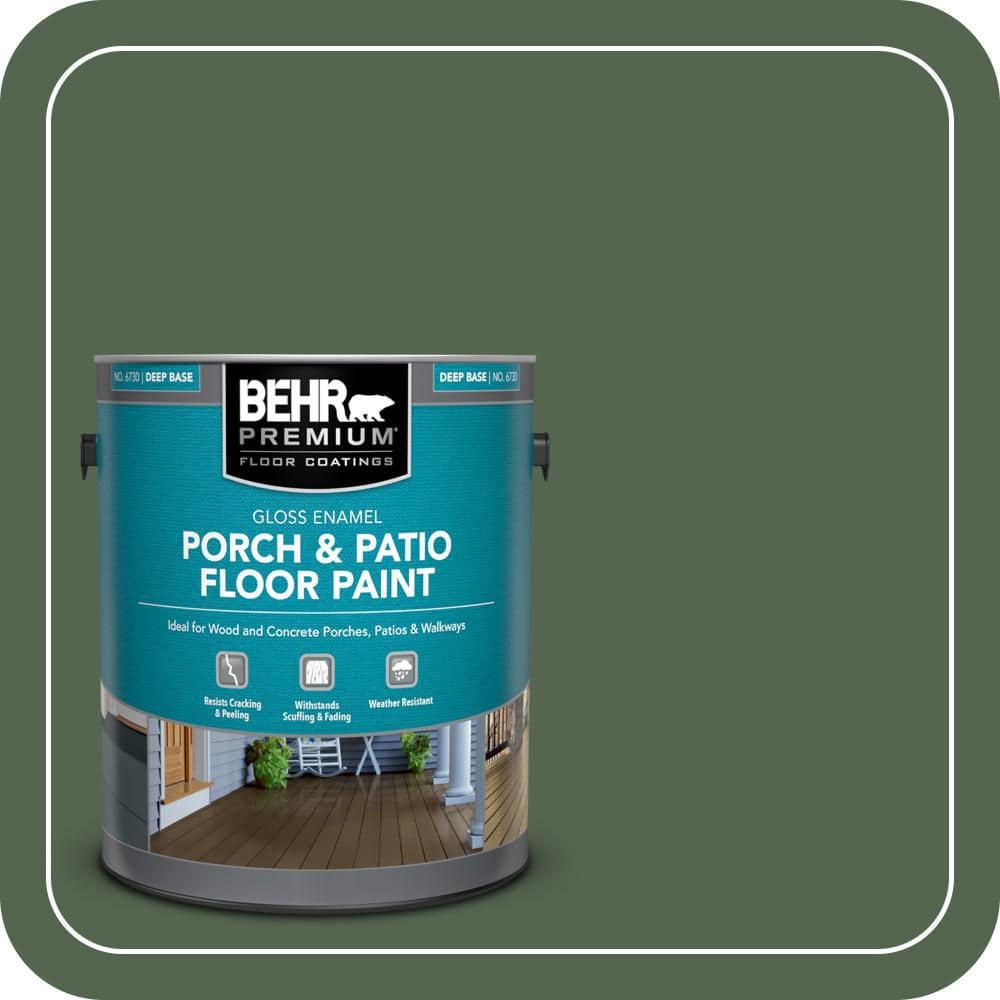 BEHR PREMIUM 1 gal. #S410-7 Equestrian Green Gloss Enamel Interior/Exterior Porch and Patio Floor Paint
