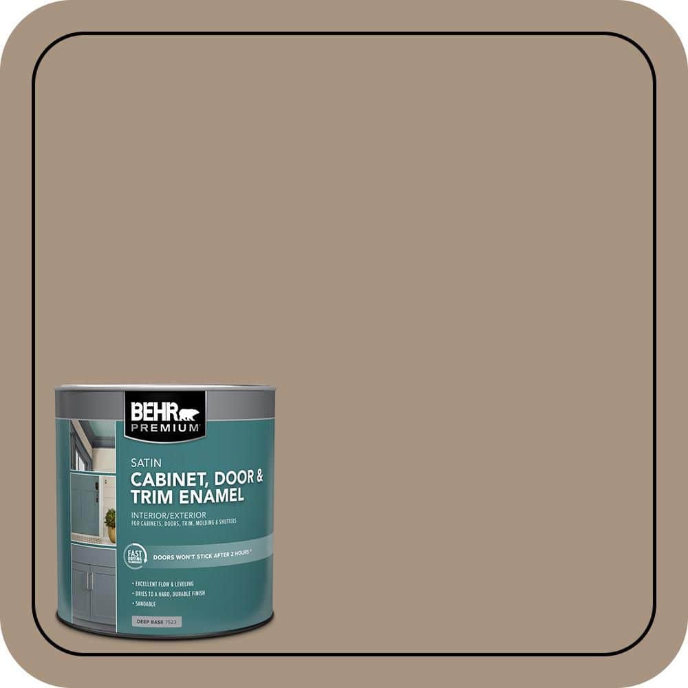BEHR PREMIUM 1 qt. #PPU7-05 Pure Earth Satin Enamel Interior/Exterior Cabinet, Door & Trim Paint