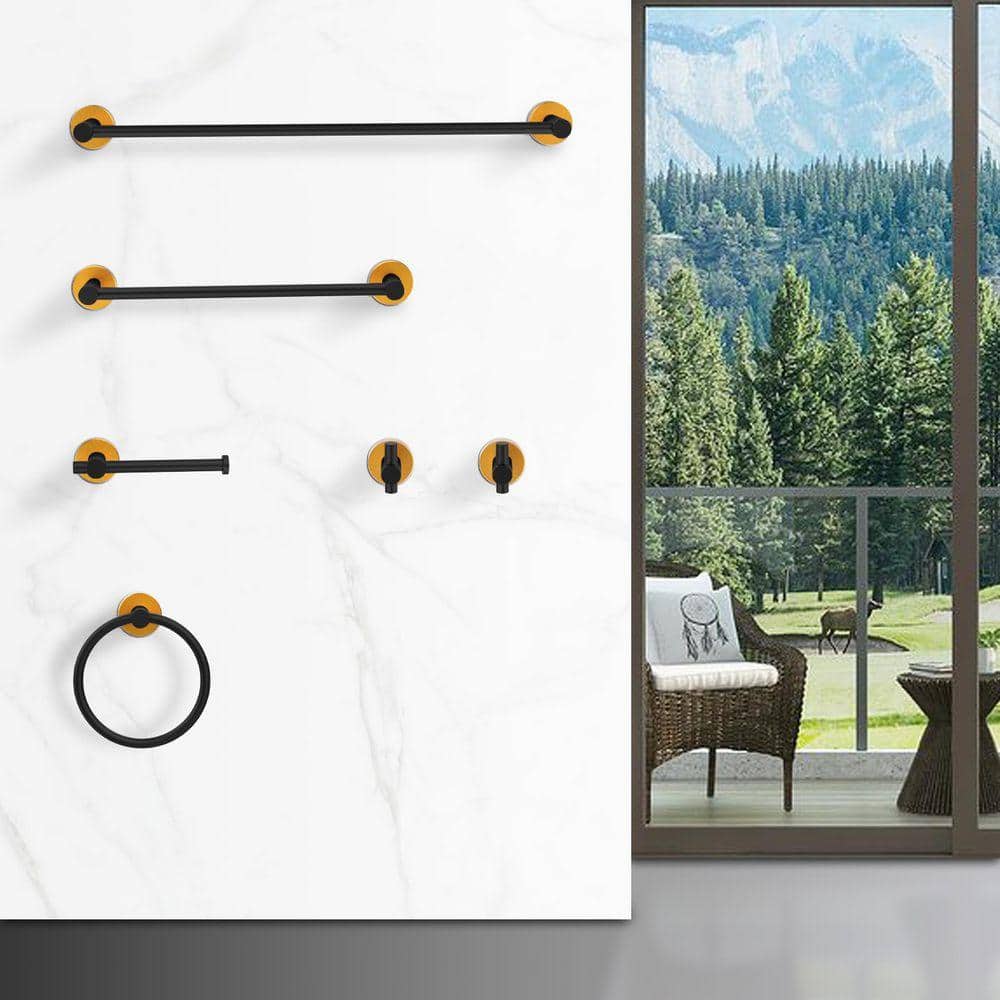 Flynama Wall Mounted Thicken Space Aluminum Bath Hardware Set (2)