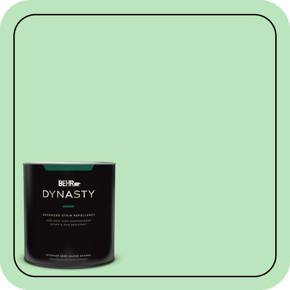 BEHR DYNASTY 1 qt. #P390-3 Mint Parfait Semi-Gloss Enamel Interior Stain-Blocking Paint & Primer
