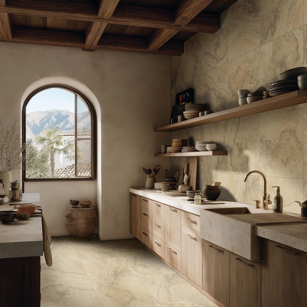 MSI Canaveral Beige Square 24 in. x 24 in. Matte Ceramic Travertine Look Floor and Wall Tile (4 sq. ft./Each) (3)