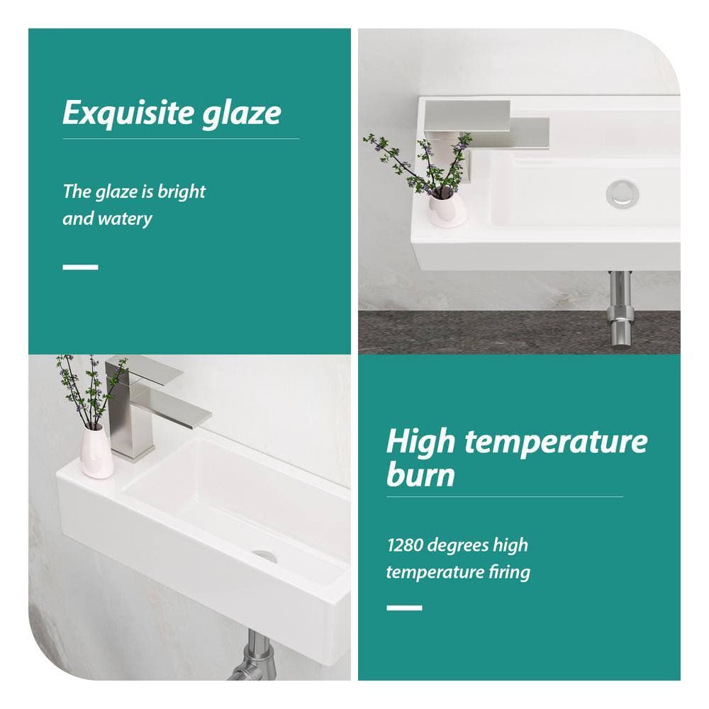 Tatahance 3.54 in. Wall-Mounted Rectangular Bathroom Sink in White Ceramic (3)