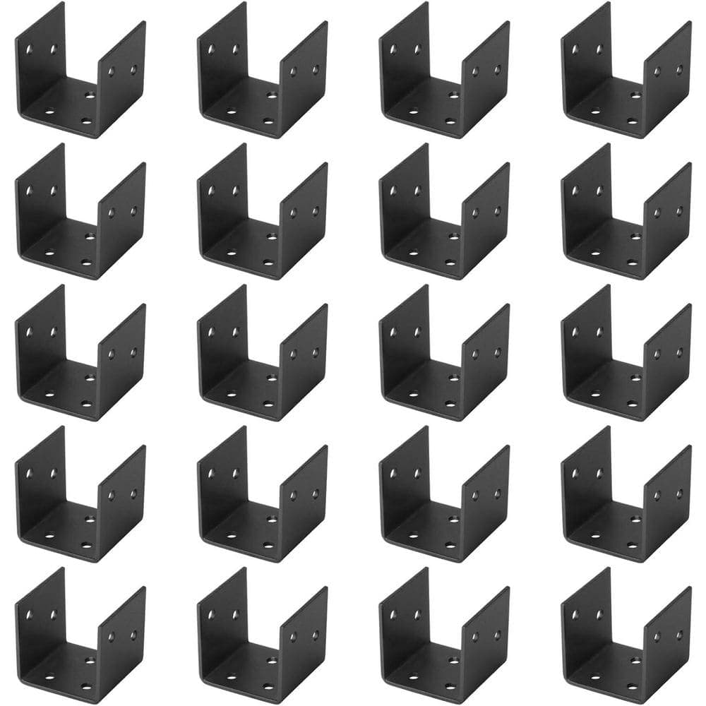 Afoxsos 3/32 Thick Carbon Steel Post Base Brackets for 2 x 2 Deck Railing Support Plate Black Powder Coated 20-Pack (1)