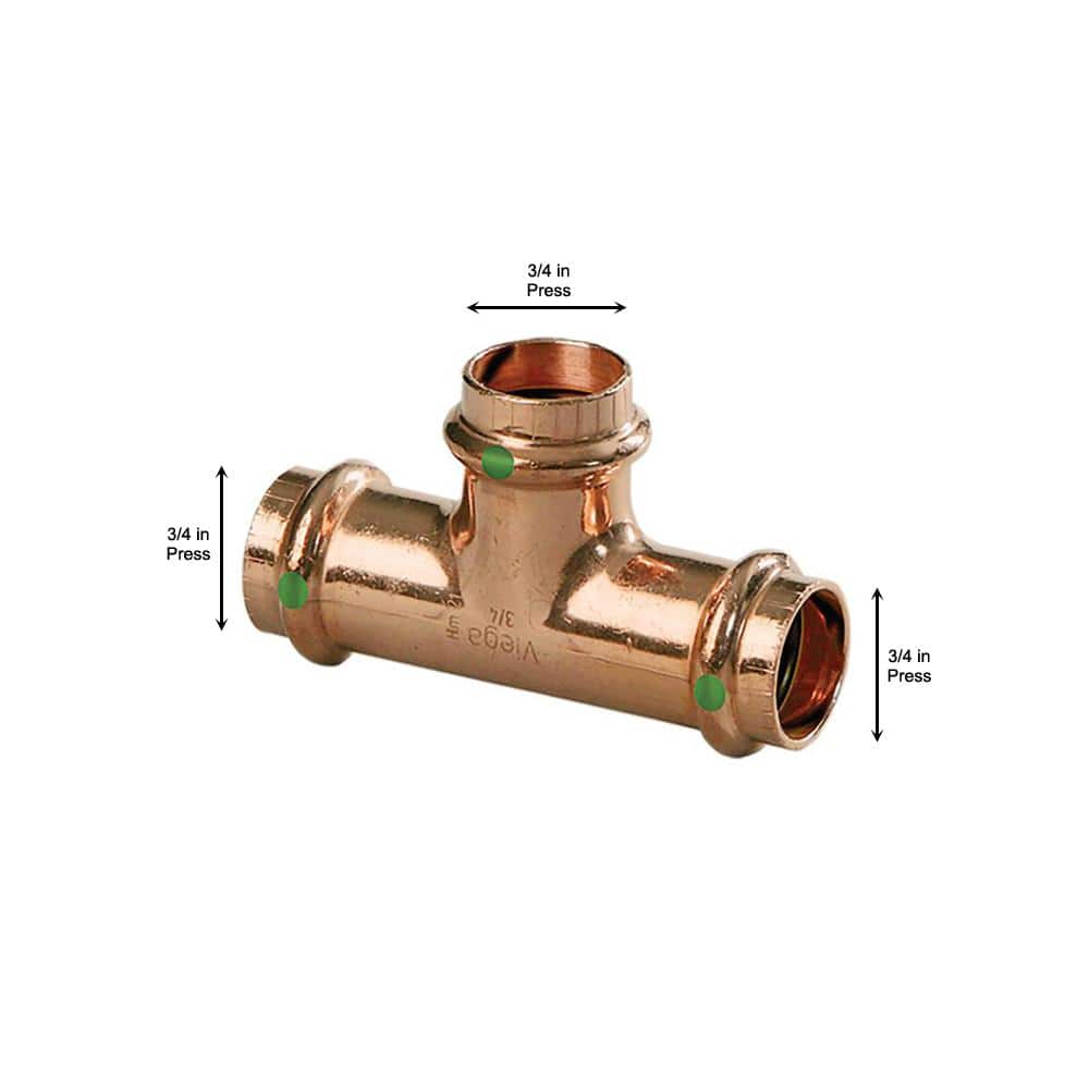 Viega ProPress 3/4 in. Press Copper Tee (3)