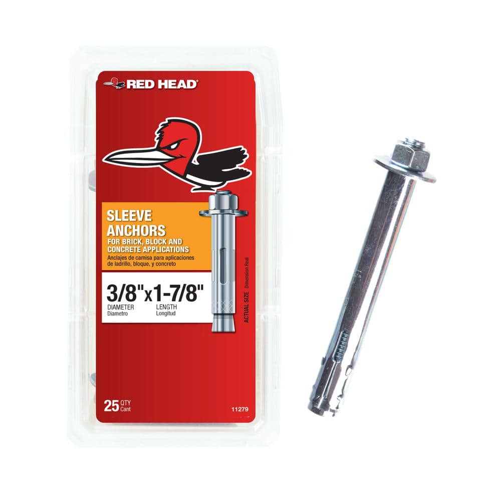 Red Head 3/8 in. x 1-7/8 in. Hex Sleeve Anchor (25-Pack)
