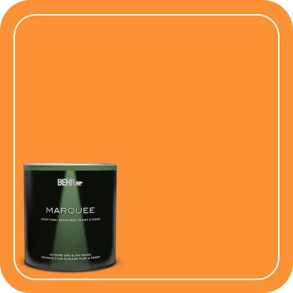 BEHR MARQUEE 1 qt. #P240-7 Joyful Orange Semi-Gloss Enamel Exterior Paint & Primer (2)