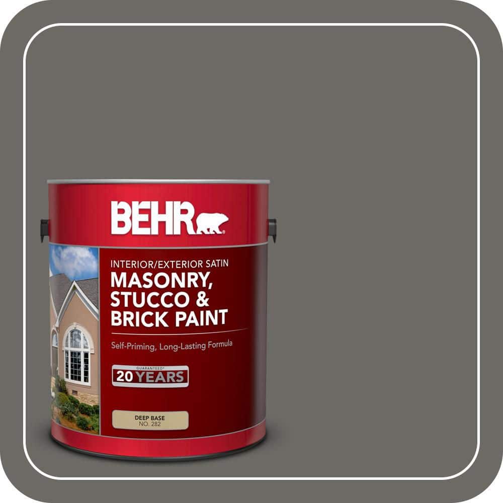 BEHR 1 gal. #PPU18-18 Mined Coal Satin Interior/Exterior Masonry, Stucco and Brick Paint