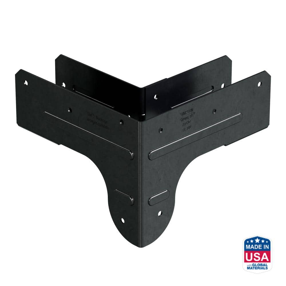 Simpson Strong-Tie Outdoor Accents ZMAX, Black Rigid Tie Corner Connector for 2 x Joist, 2 x 4 Post (1)