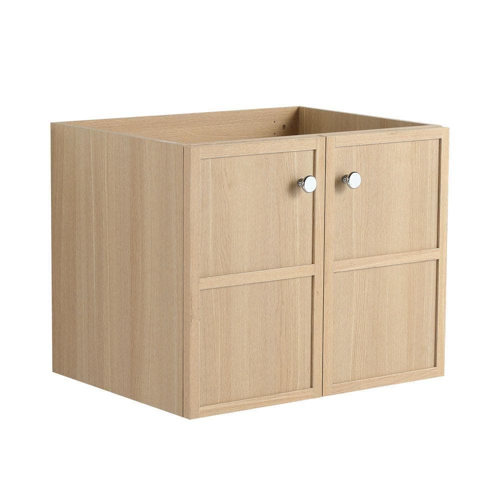 Tileon 23.44 in. Wall-Mounted Bath Vanity Cabinet without Top, Vanity Base Cabinet with 2-Soft Closing Door in Oak Brown (1)