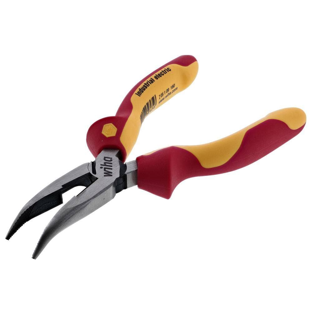 Wiha 6.3 in. 1000-Volt Insulated Bent Long Nose Pliers (1)