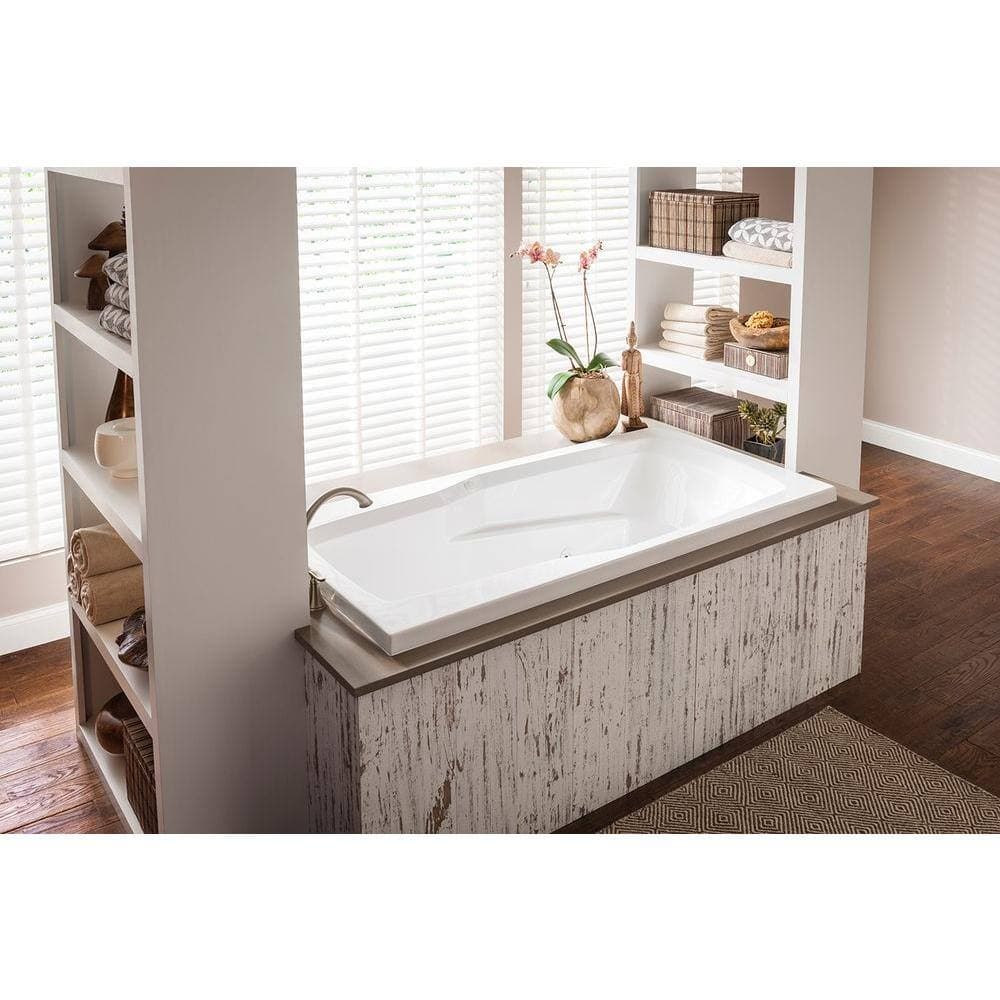 Aquatic Ascot I 60 in. Acrylic Drop-In Whirlpool Reversible Drain Rectangular Bathtub in White (2)