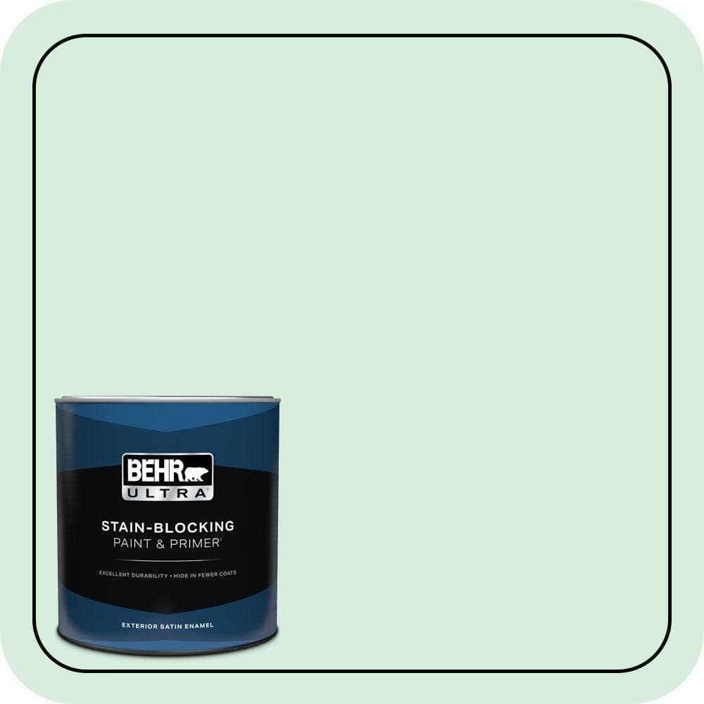 BEHR ULTRA 1 qt. #470C-2 Winter Fresh Satin Enamel Exterior Paint & Primer