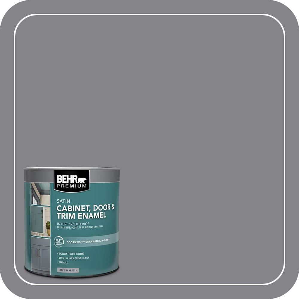 BEHR PREMIUM 1 qt. #AE-52 Rising Smoke Satin Enamel Interior/Exterior Cabinet, Door & Trim Paint