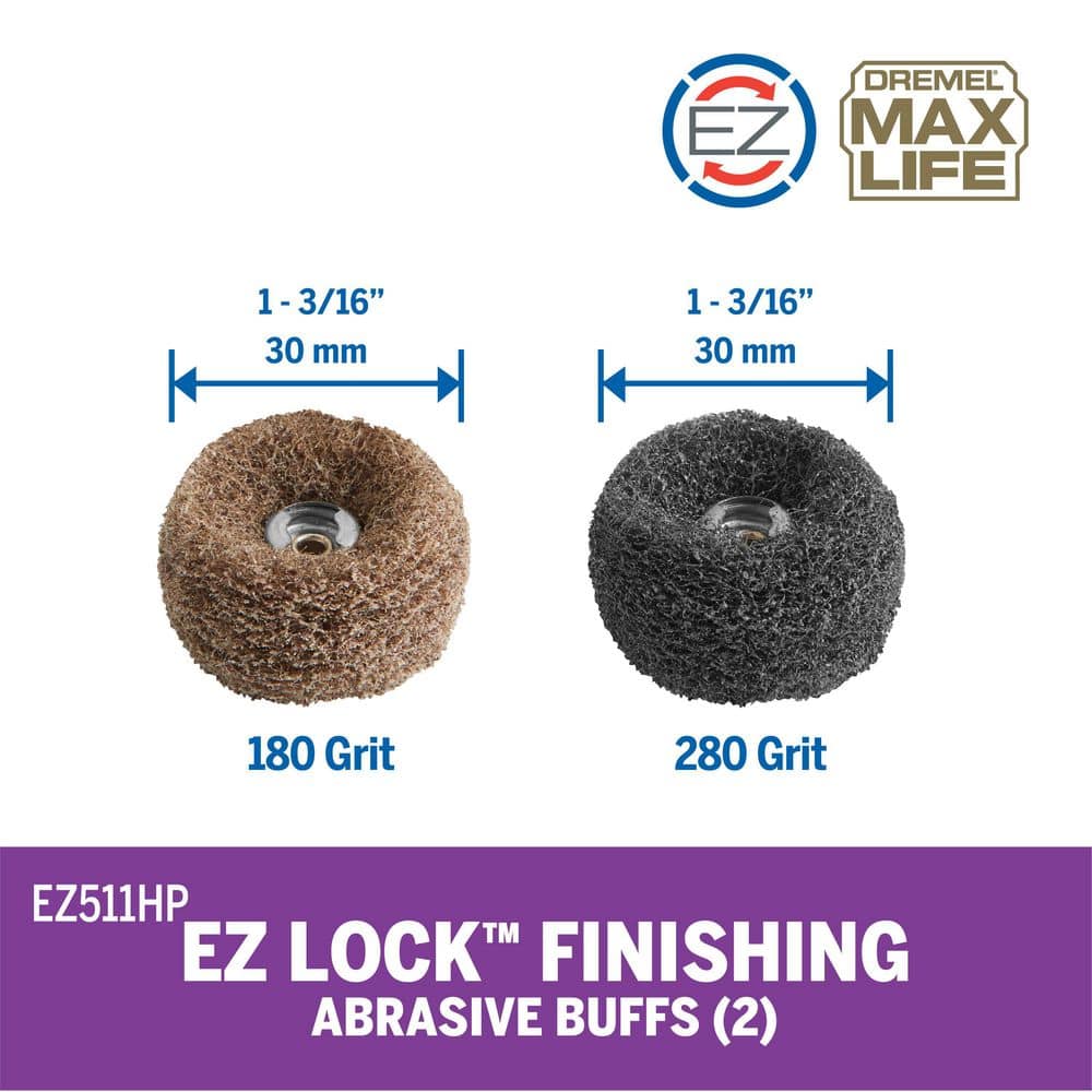 Dremel Max Life 180 Grit and 280 Grit Finishing Abrasive Buffs (2)