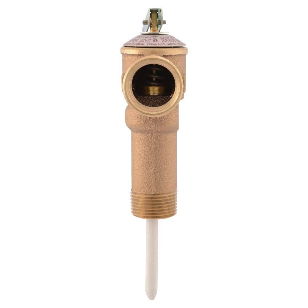 Cash Acme 3/4 in. Bronze NCLX-5LX Temperature and Pressure Relief Valve with 2-1/2 in. Shank MNPT Inlet FNPT Outlet (2)