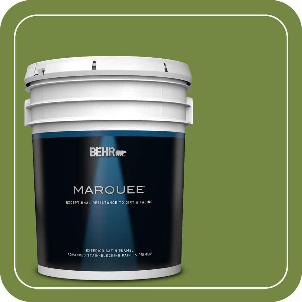 BEHR MARQUEE 5 gal. #MQ4-44 Green Dynasty Satin Enamel Exterior Paint & Primer