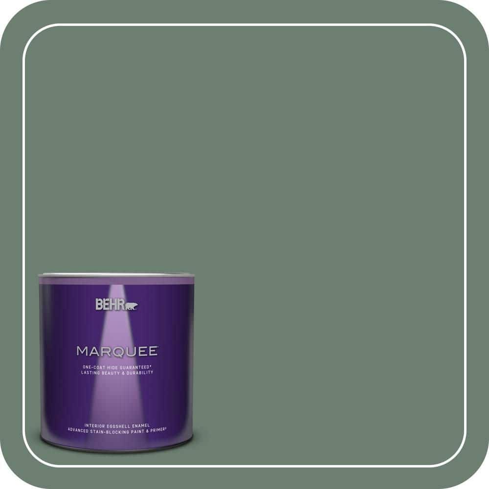 BEHR MARQUEE 1 qt. #460F-5 Island Palm Eggshell Enamel Interior Paint & Primer