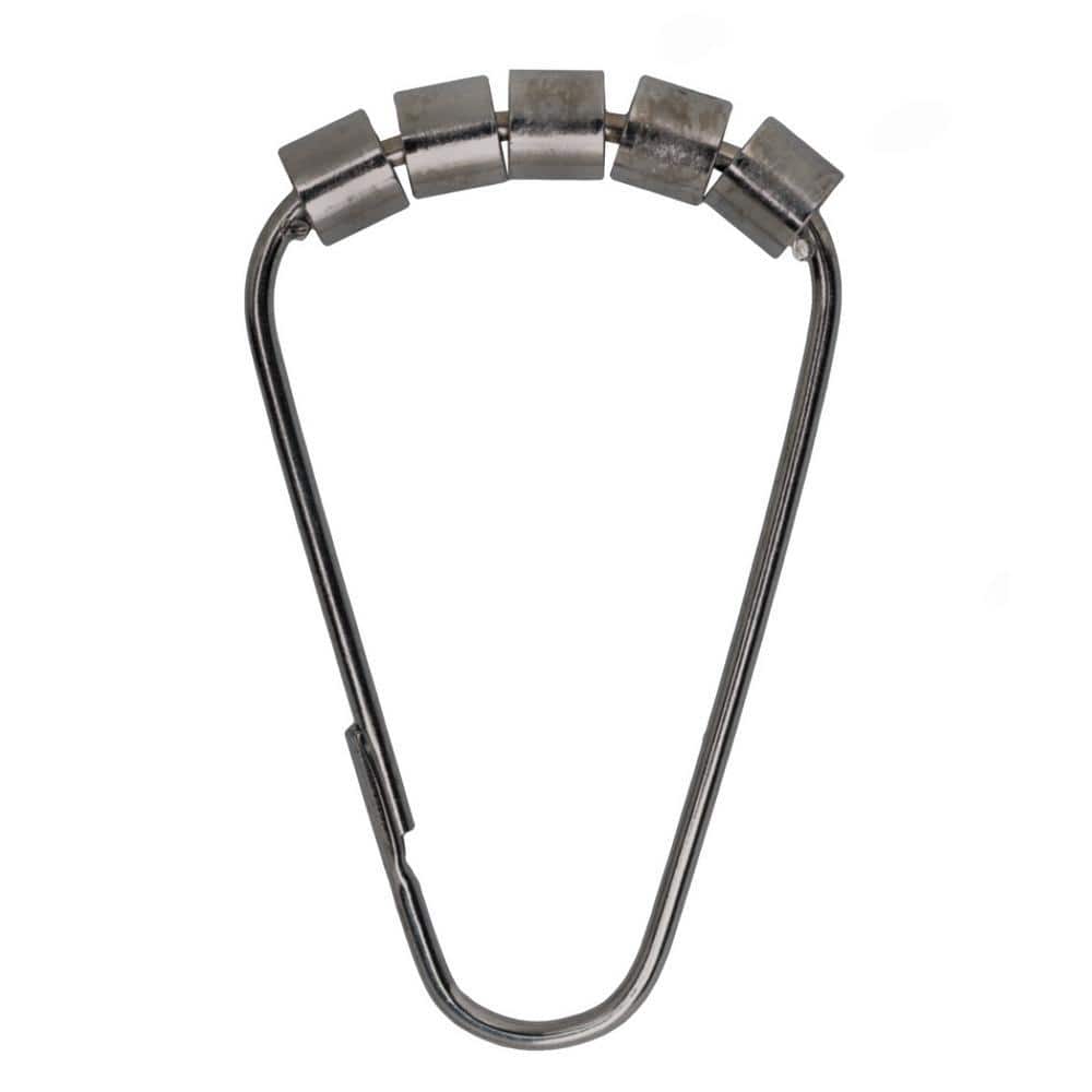 m MODA at home enterprises ltd. Metal Easy Roller Shower Curtain Rings/Hooks 2.75 x 1.75 in. Satin Nickel