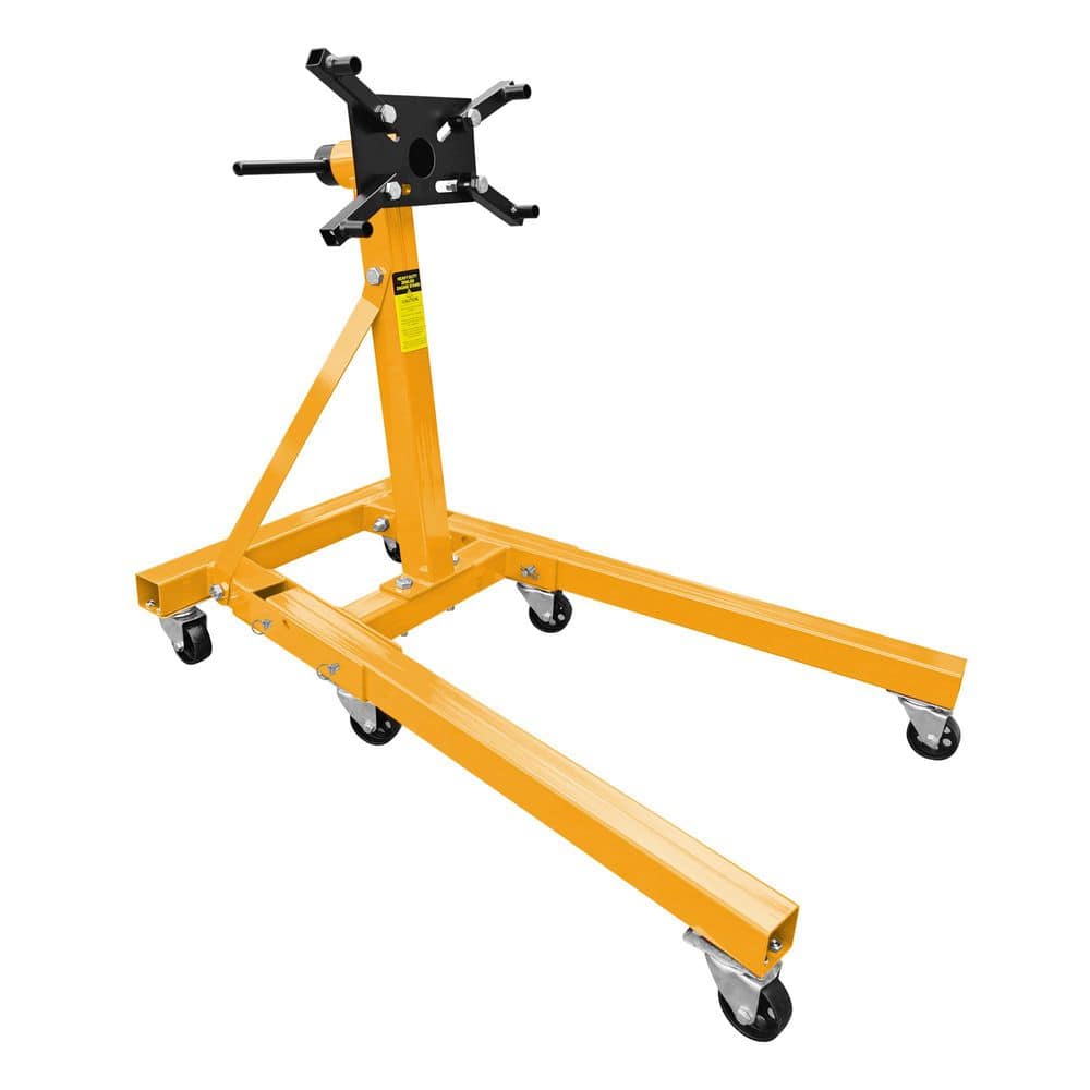 maocao hoom Engine Stand 2000 lbs. Capacity, 360° Rotating Engine Run Stand with 6-Casters, Foldable Frame, Yellow (1)