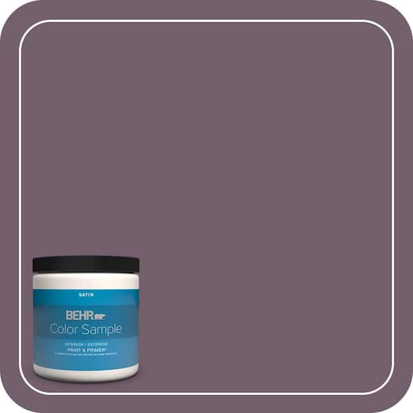BEHR PREMIUM PLUS 8 oz. #MQ1-38 Smoked Mulberry Satin Enamel Interior/Exterior Paint & Primer Color Sample (2)