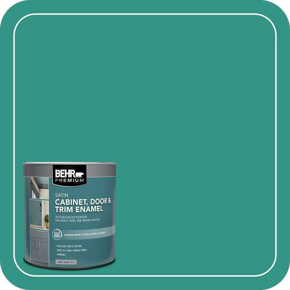 BEHR PREMIUM 1 qt. #P440-6 Esmeralda Satin Enamel Interior/Exterior Cabinet, Door & Trim Paint (1)
