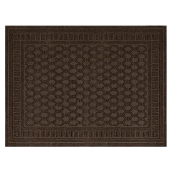 TrafficMaster Embossed Mocha Brown 3 ft. x 4 ft. Indoor Outdoor Door Mat