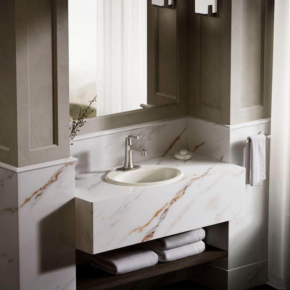 KOHLER Farmington 19.3 in. 11 in. Drop-In Bathroom Sink Cast Iron (4)