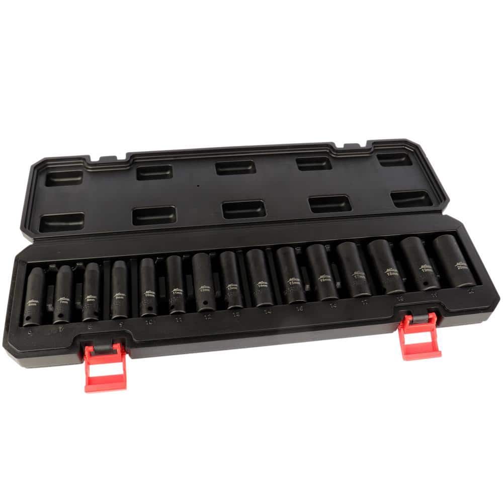 Milton 3/8 in. Drive Deep 6-20 Metric Impact Socket Set (15-Piece) (3)