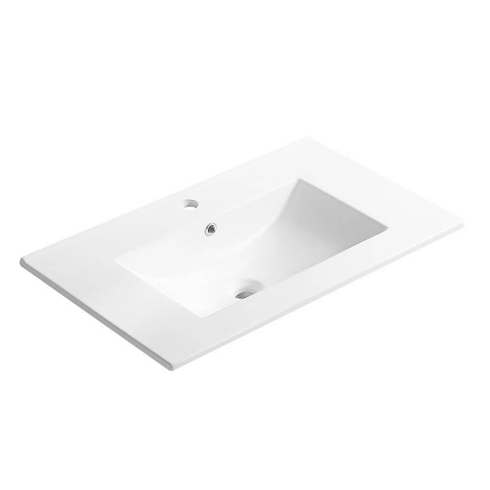 LIVACA 52.71 in. x 24.72 in. Drop-In Ceramic Bathroom Sink in White with Easy-Clean Surface Durable Finish Durable Construction (1)