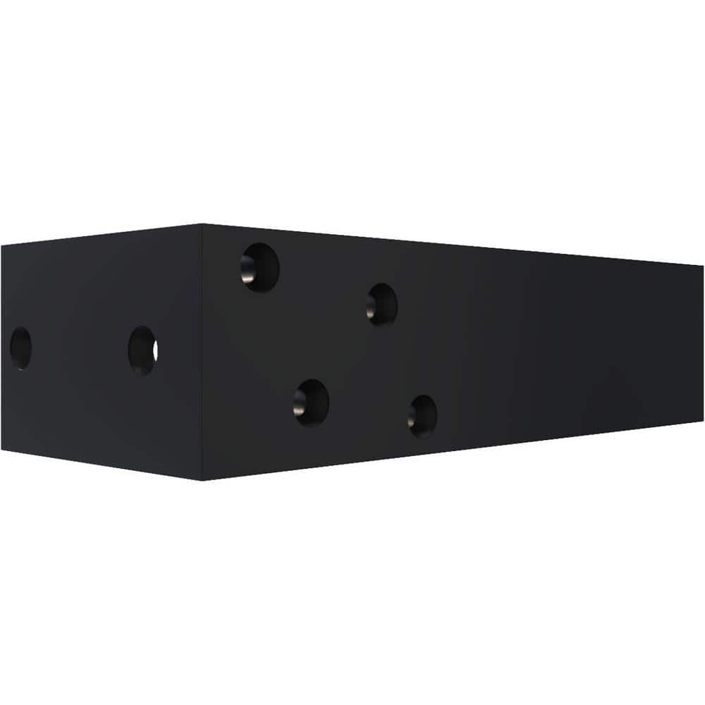 Ekena Millwork 2-1/2 in. x 10 in. x 4 in. Hidden Support Steel Powder Coated Black Heavy-Duty Bracket with Back Plate (2)