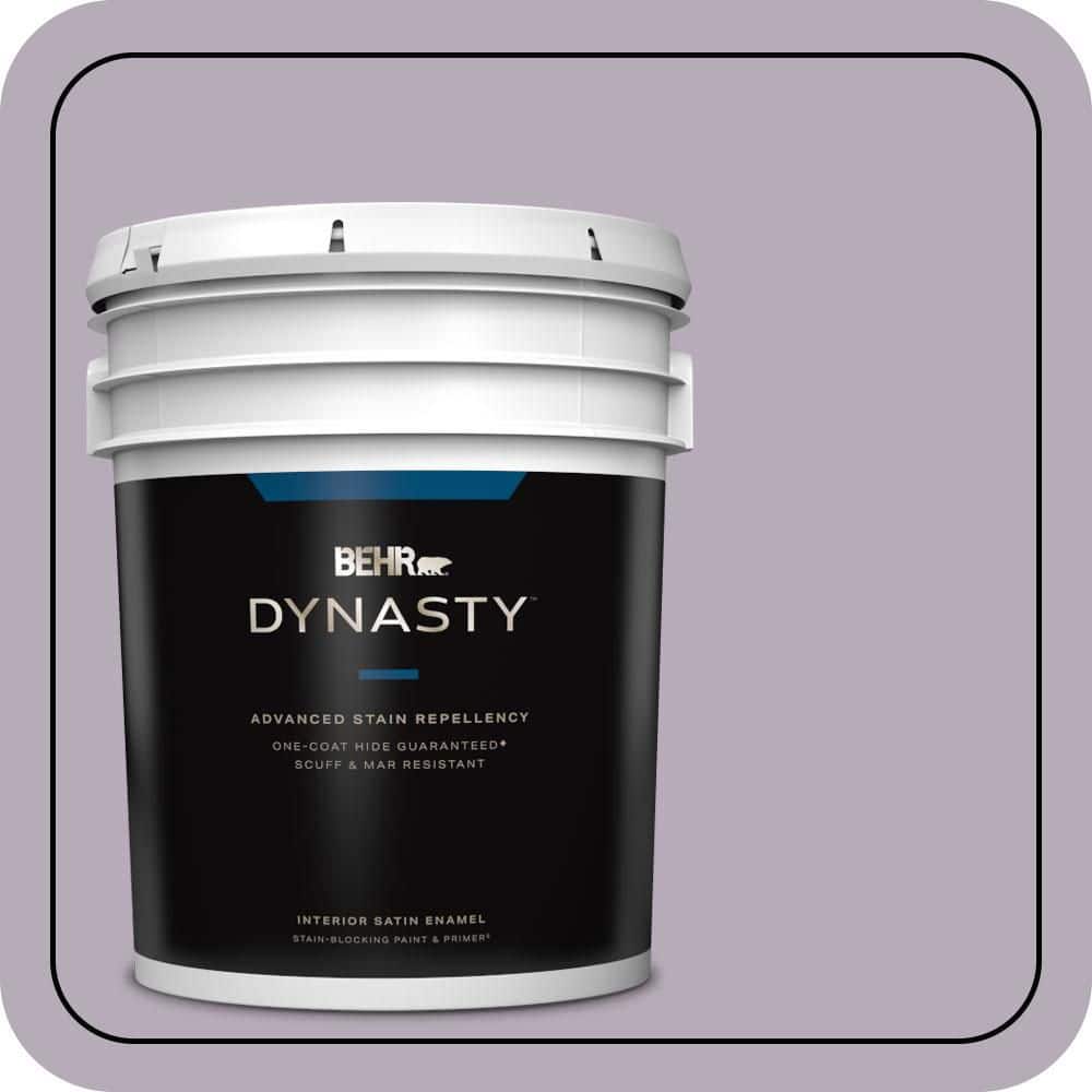 BEHR DYNASTY 5 gal. #MQ5-36 Audition One-Coat Hide Satin Enamel Interior Stain-Blocking Paint & Primer