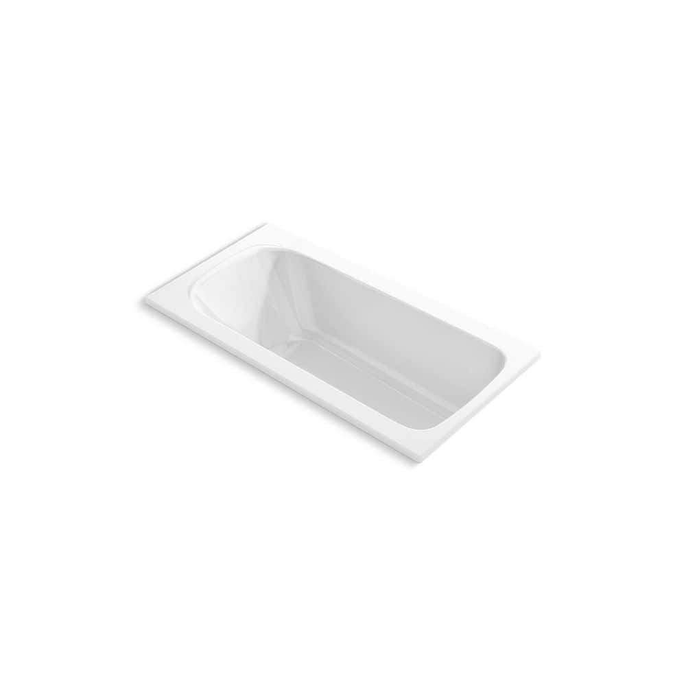 KOHLER Avec 60 in. x 30 in. Rectangular Soaking Bathtub with Reversible Drain in White (1)