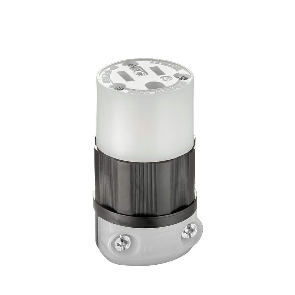 Leviton 15 Amp 125-Volt Straight Blade Connector, Black and White 5269-CS (1)