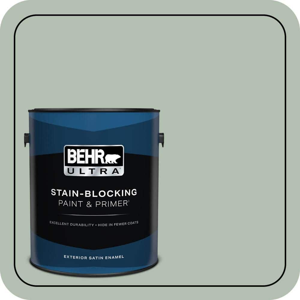 BEHR ULTRA 1 gal. #N400-3 Flagstaff Green Satin Enamel Exterior Paint & Primer