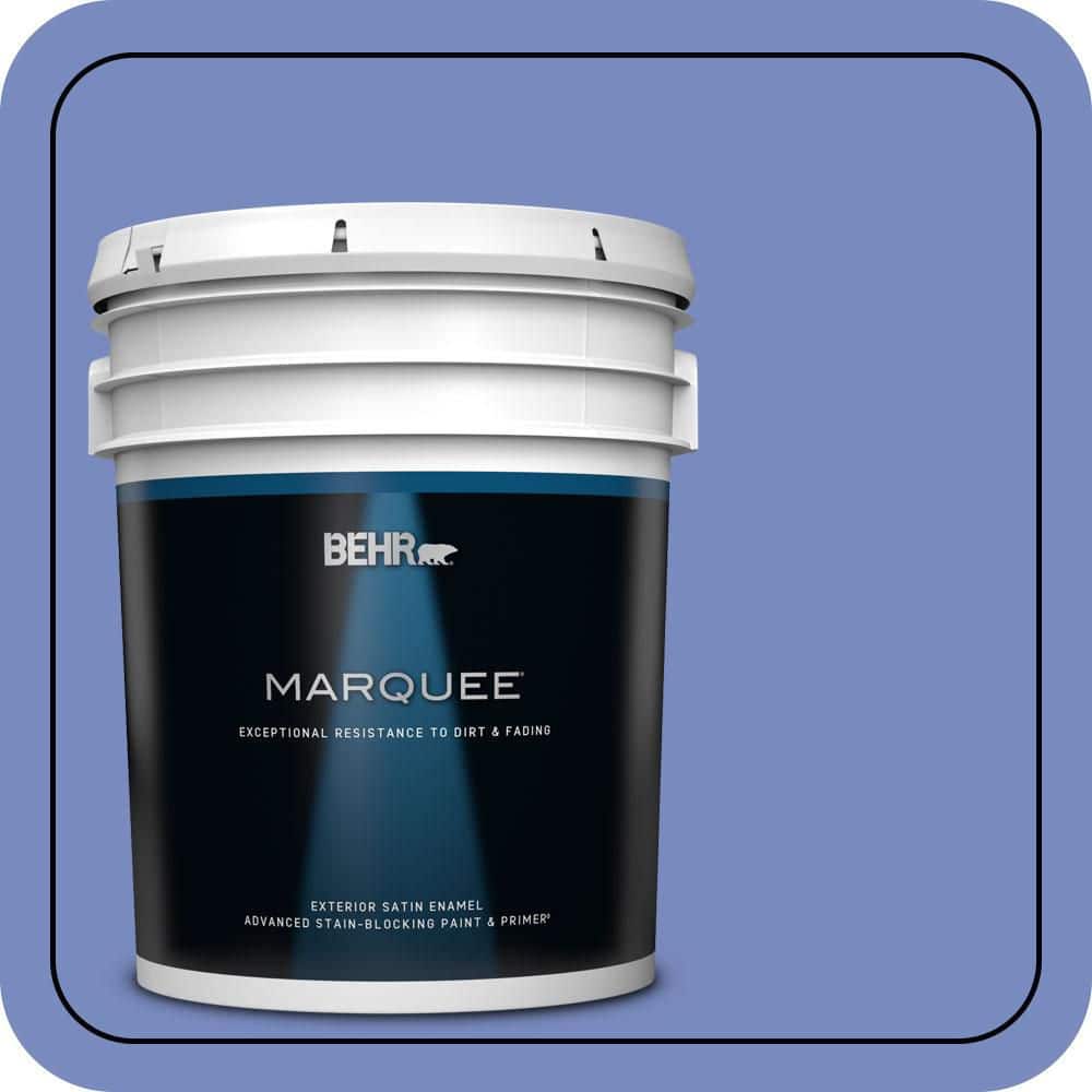 BEHR MARQUEE 5 gal. #600B-5 Larkspur Bouquet Satin Enamel Exterior Paint & Primer