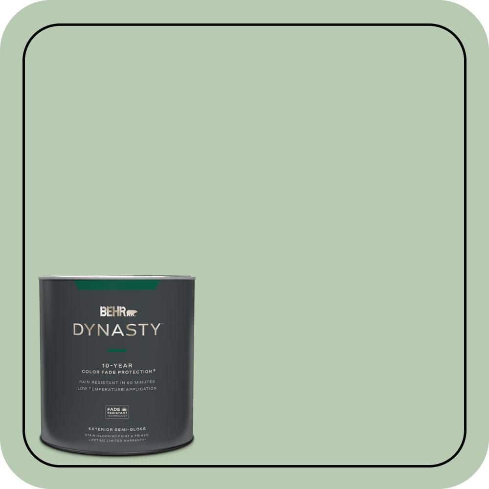 BEHR DYNASTY 1 qt. #S400-3 Healing Aloe Semi-Gloss Enamel Exterior Stain-Blocking Paint & Primer