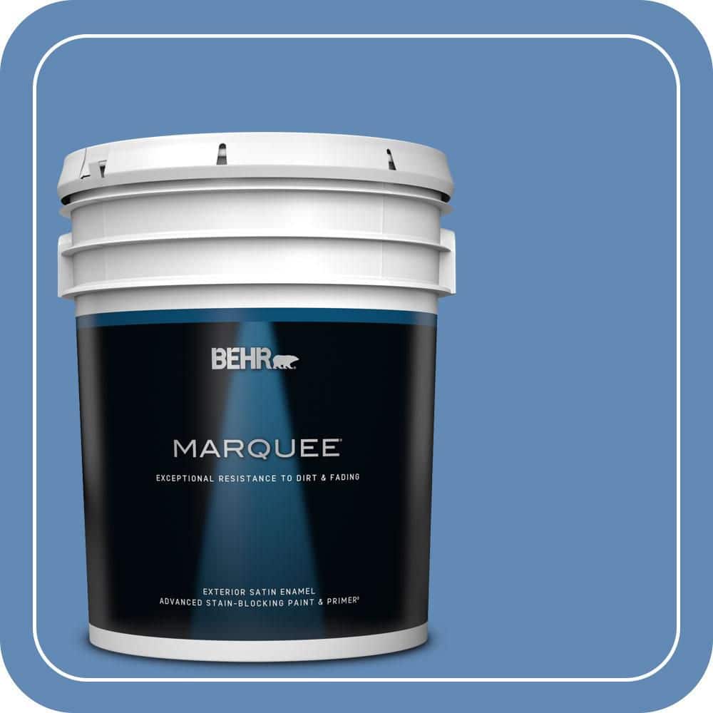 BEHR MARQUEE 5 gal. #580B-6 Castle Moat Satin Enamel Exterior Paint & Primer