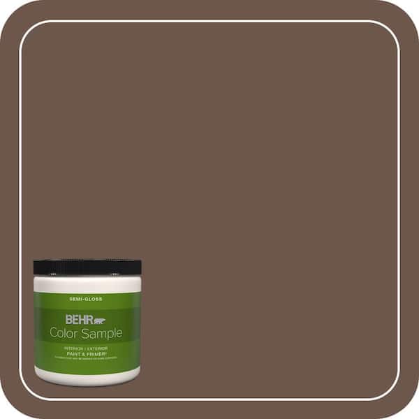 BEHR PREMIUM PLUS 8 oz. #N170-6 Natural Bark Semi-Gloss Interior/Exterior Paint & Primer Color Sample (2)