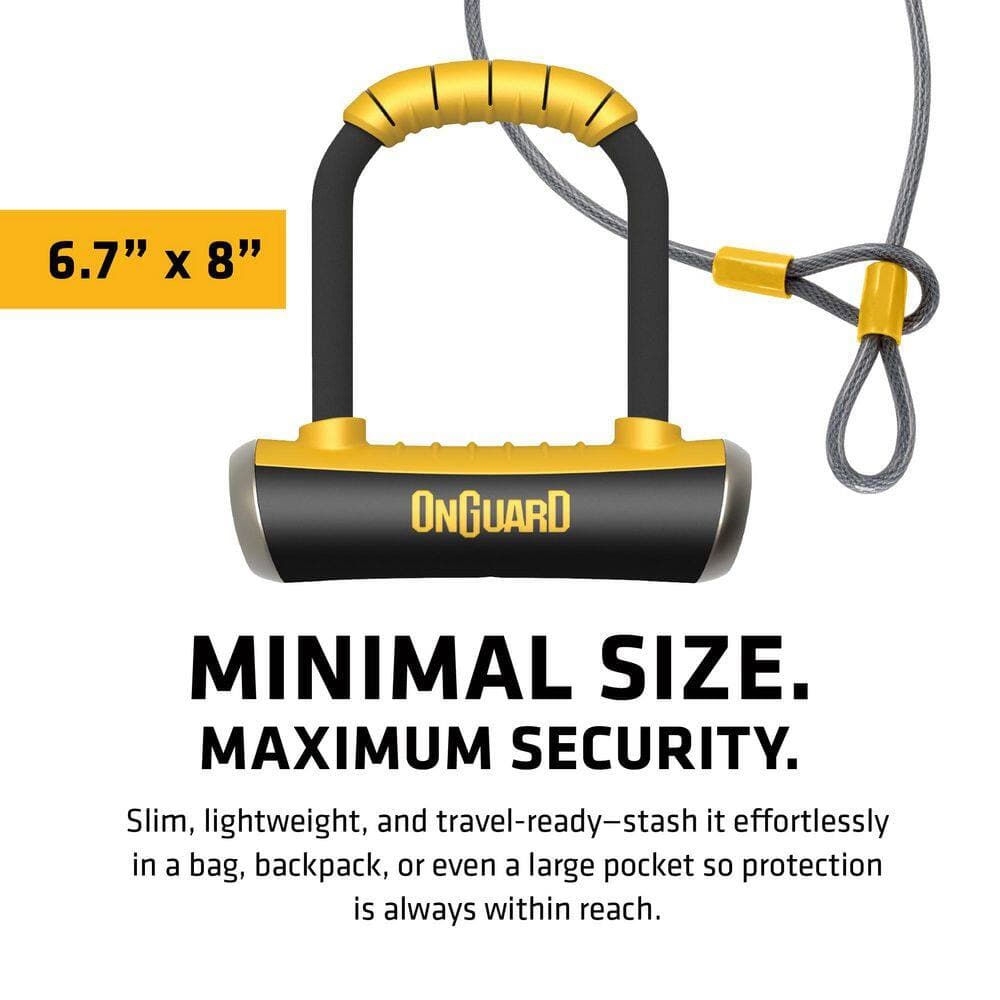 ONGUARD Pitbull Mini U-Lock DT (3.55 in. x 5.52 in.) with 4 ft. Loop Cable (3)
