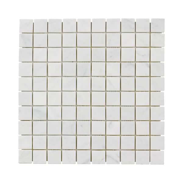 Jeffrey Court Carrara White 11.75 in. x 11.75 in. Honed Marble Wall and Floor Mosaic Tile (0.958 sq. ft./Each)