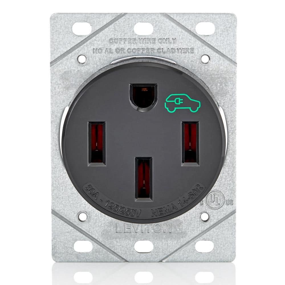 Leviton 125/250 Volt EV Power Outlet/Receptacle, NEMA 14-50R, 1450R (2)