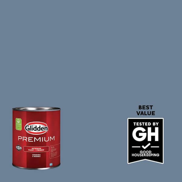 Glidden Premium 1 qt. PPG1163-5 Silver Blueberry Satin Interior Latex Paint (2)