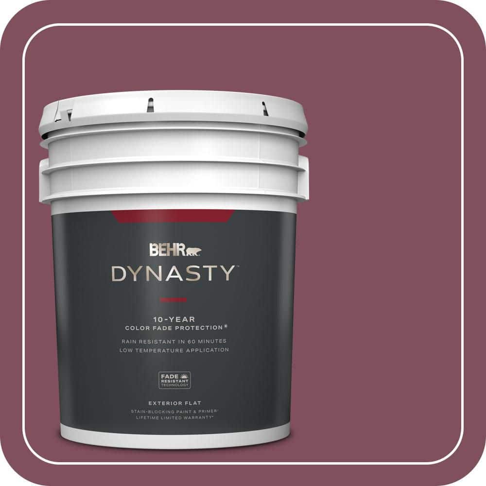 BEHR DYNASTY 5 gal. #T17-14 Artful Magenta Flat Exterior Stain-Blocking Paint & Primer