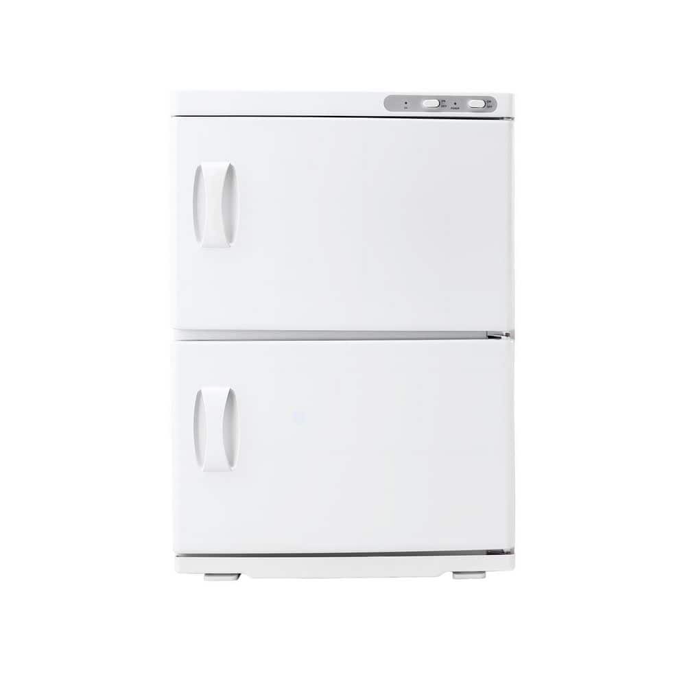 SKYSHALO Hot Towel Warmer, 10 gal. Large Capacity 2-Tier Towel Warmer Cabinet with Clip & 4 Stainless Steel Racks White (1)