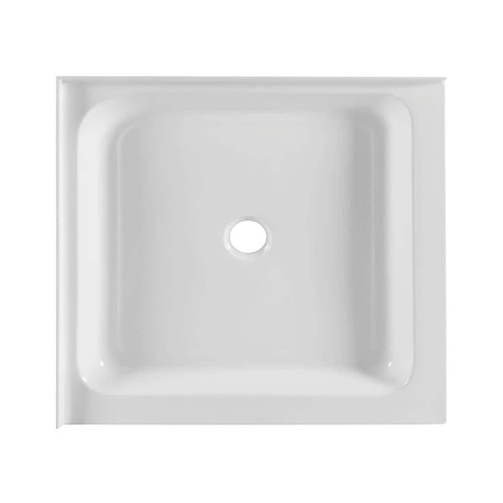 FINE FIXTURES 32 in. L 32 in. W Double Threshold corner Shower Pan Base with drain (4)
