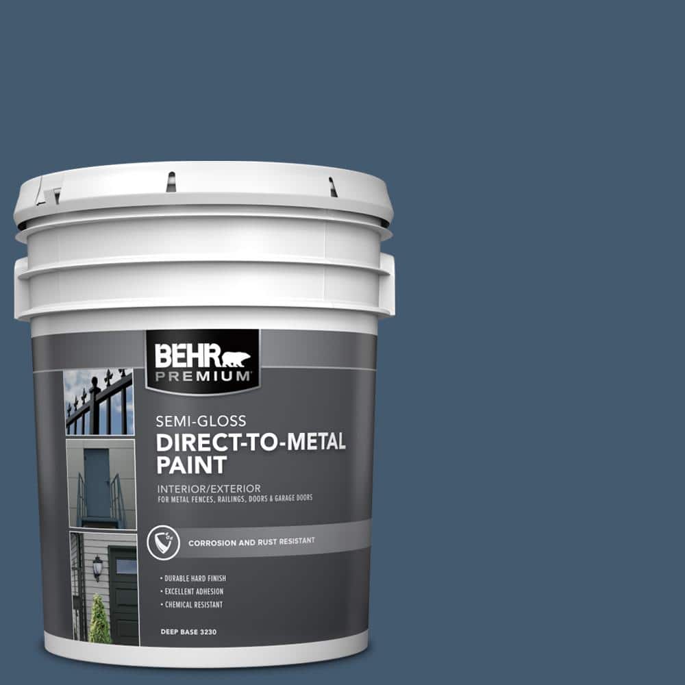 BEHR PREMIUM 5 gal. #S500-7 Infinite Deep Sea Semi-Gloss Direct to Metal Interior/Exterior Paint (1)