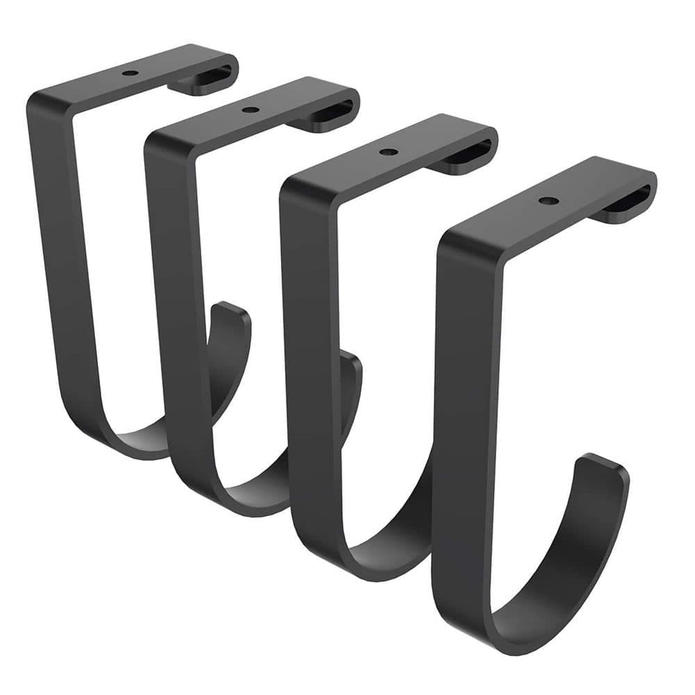 NVNOO 6 in. Capacity up to 50 lb. Storage Flat Hook Accessory for Garage Ceiling Rack and Wall Shelving, Black (4-Pack) (2)