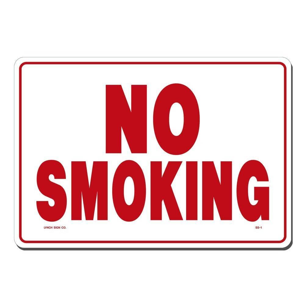 Lynch Sign 14 in. x 10 in. Decal Red on White Sticker No Smoking