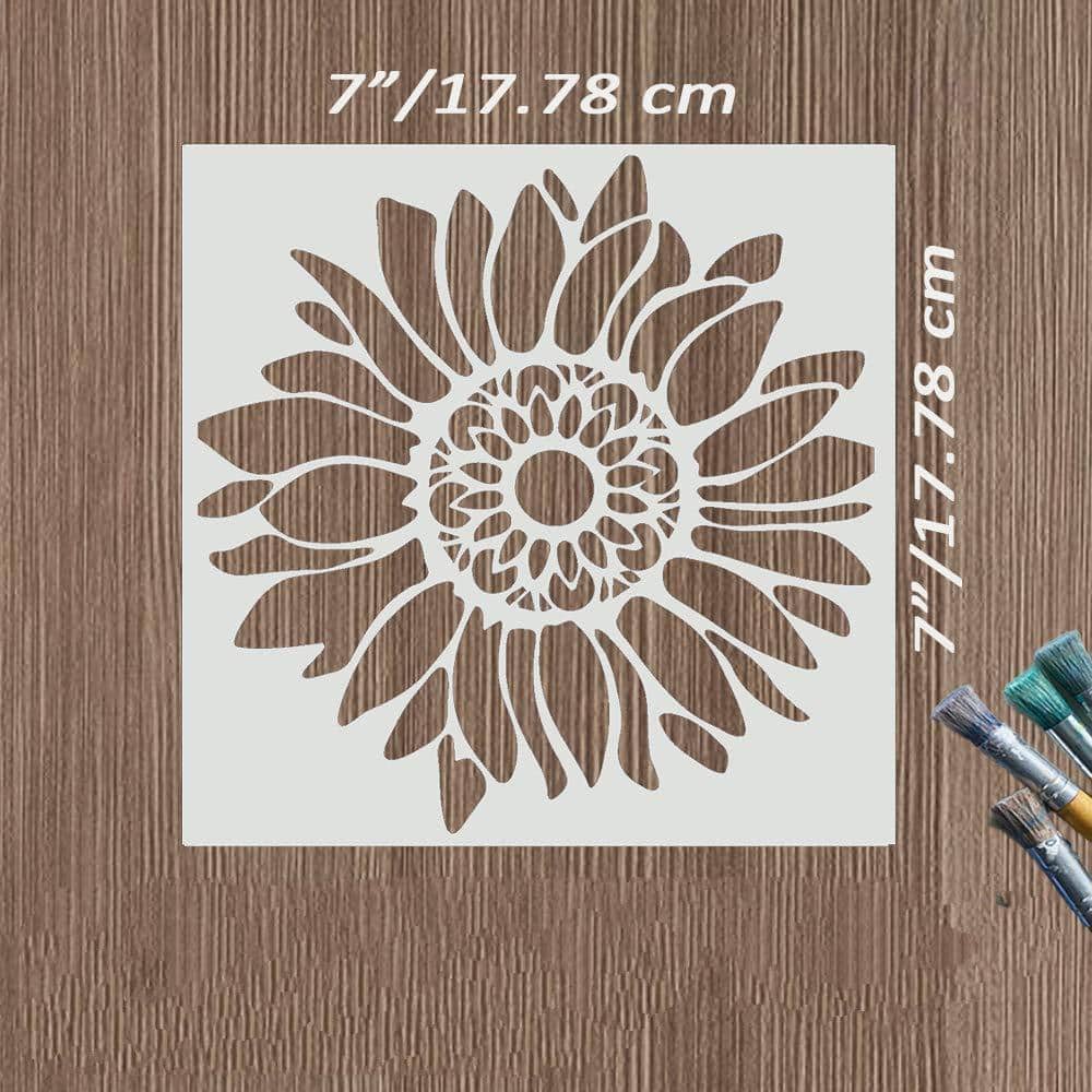 Dyiom Sunflower Stencil for Painting on Wood, Canvas, Paper, Fabric, Walls and Furniture (2)